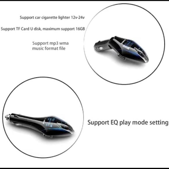 FM Transmitter car MP3 Player Hands-Free car kit Wireless Radio Audio Adapter US - Picture 6 of 7